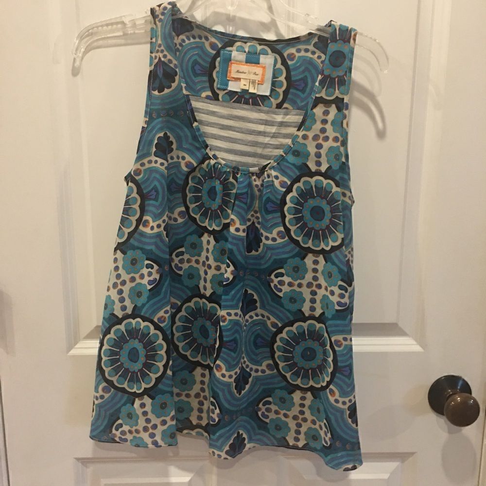 Meadow Rue XS sleeveless blouse tank top shirt loose fit